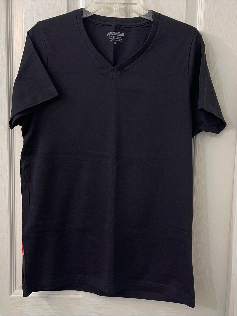 AussieBum Men's V-Neck Short Sleeve Tee in Black